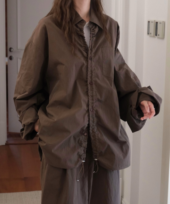 ドローストリングオーバーシャツ