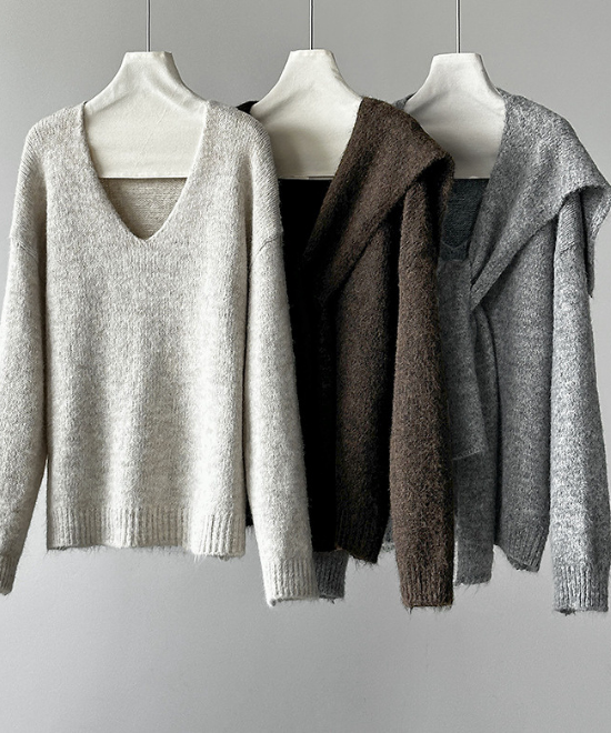 ウールニットトップス＋ショールセット