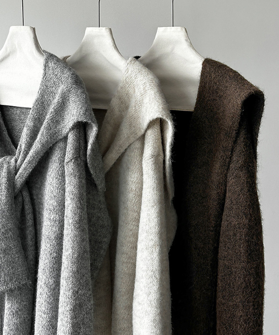 ウールニットトップス＋ショールセット