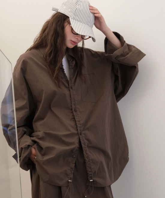 ドローストリングオーバーシャツ
