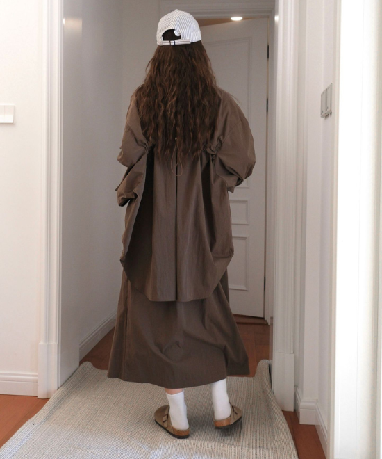 ドローストリングオーバーシャツ