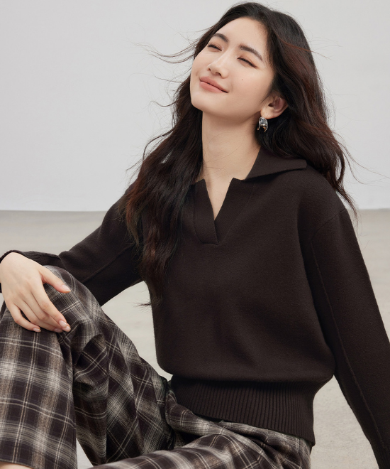 ルーズポロニットセ―タートップス