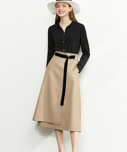 ミモレ丈Aラインベルベットスカート