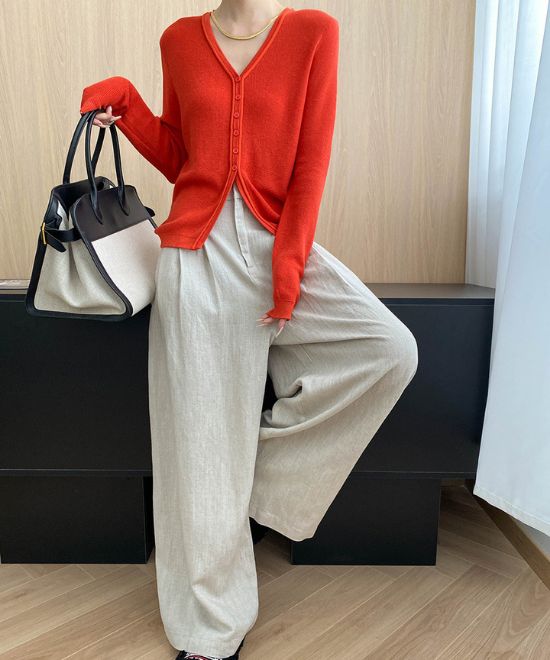 フレンチVネックニットカーディガン