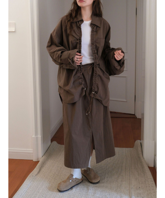 ドローストリングオーバーシャツ