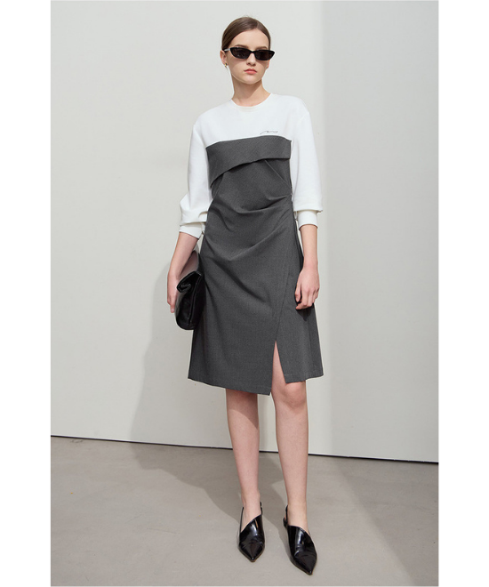 レイヤードスリットワンピース