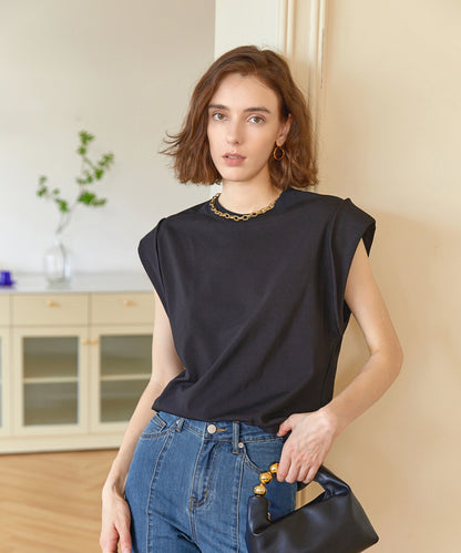 ショルダーアクセントモードTシャツ