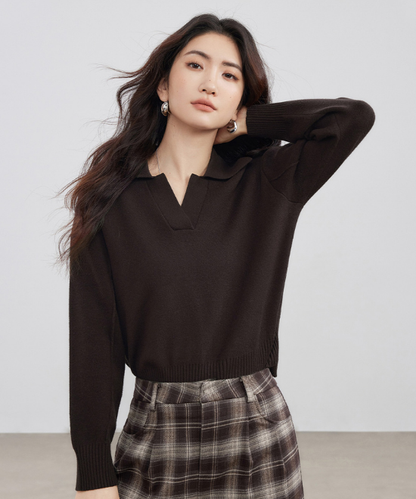 ルーズポロニットセ―タートップス