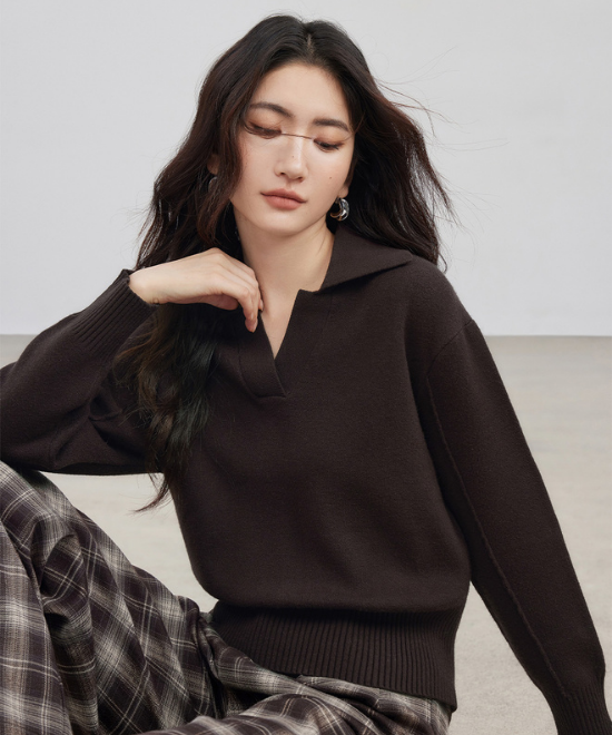 ルーズポロニットセ―タートップス