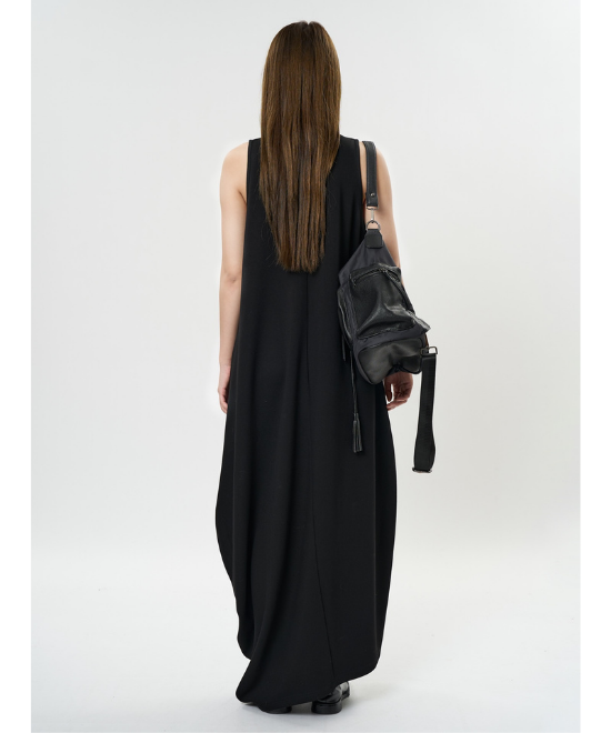 ルーズソフトタッチノースリーブワンピース