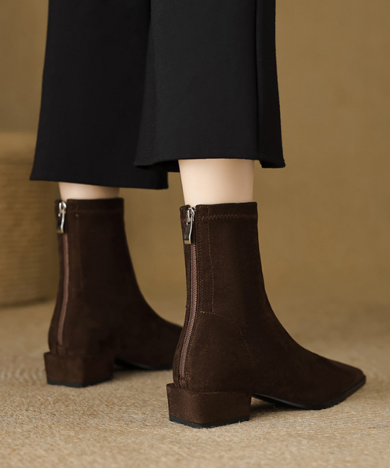 バックジッパーストレッチスキニーブーツ