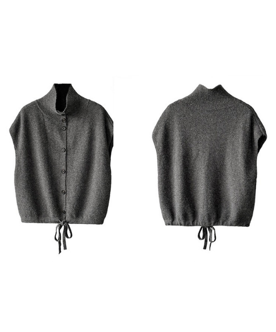 ハイネックボタンベスト