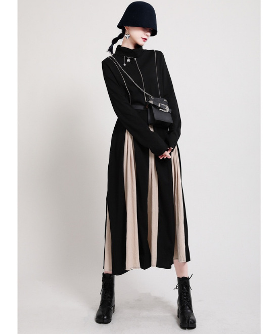 ドッキングプリーツワンピース