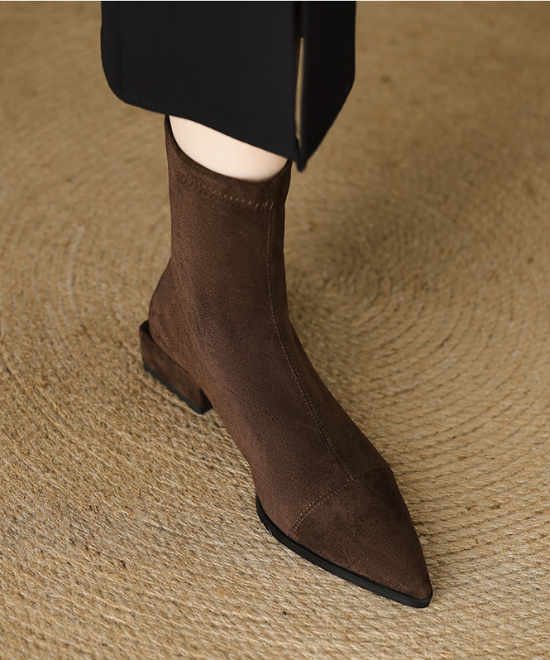 バックジッパーストレッチスキニーブーツ