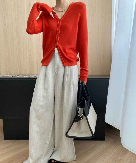 フレンチVネックニットカーディガン