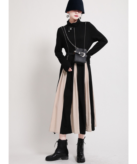 ドッキングプリーツワンピース