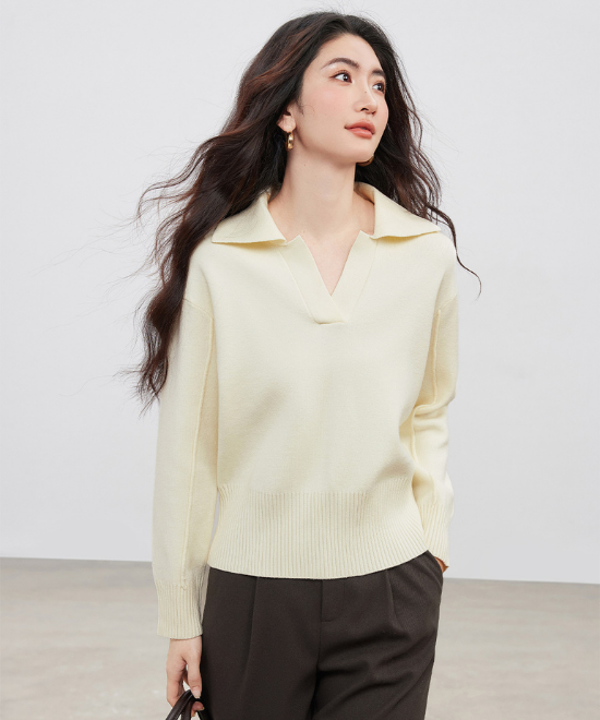 ルーズポロニットセ―タートップス