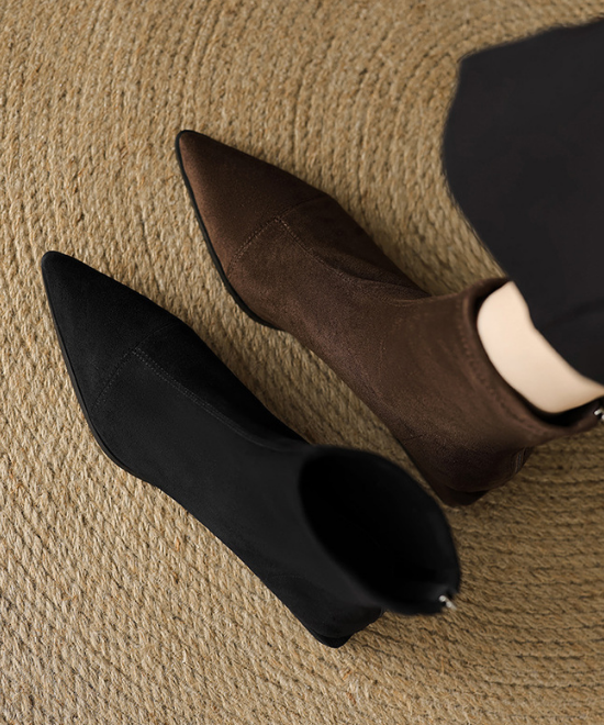 バックジッパーストレッチスキニーブーツ