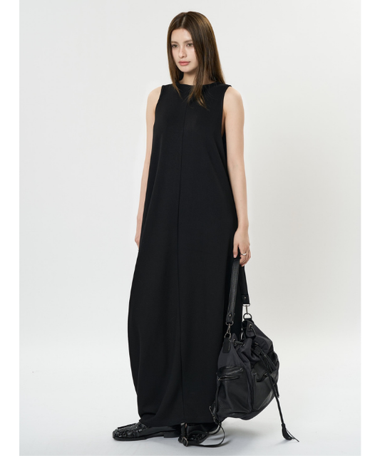 ルーズソフトタッチノースリーブワンピース