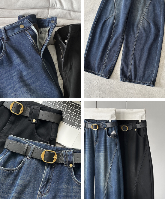 インサイドシームワイドデニムパンツ