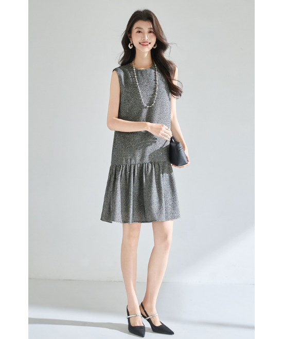 ライトラグジュアリーグレーワンピース