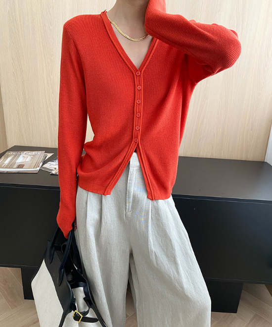 フレンチVネックニットカーディガン