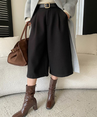 ワイドレッグクロップドスラックスパンツ