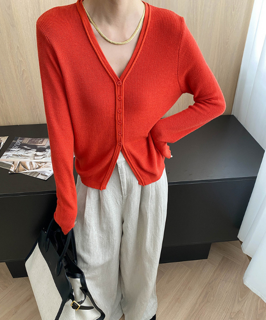 フレンチVネックニットカーディガン