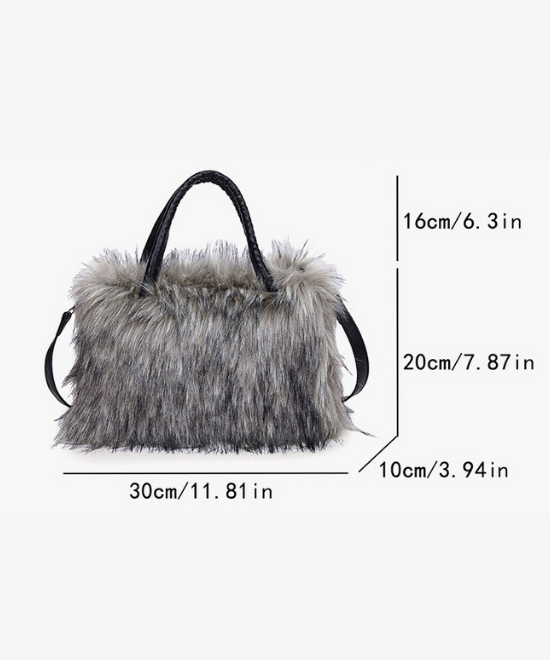 フェイクファーハンドバッグ