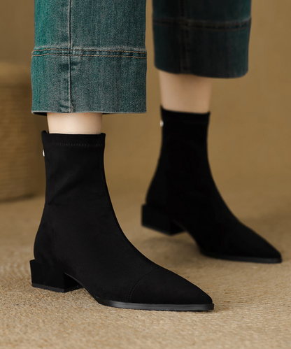 バックジッパーストレッチスキニーブーツ