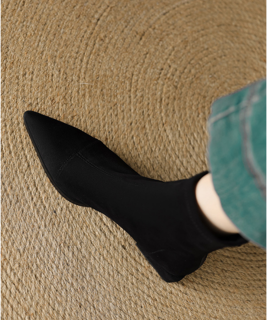 バックジッパーストレッチスキニーブーツ