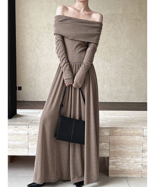オフショルダーAラインワンピース
