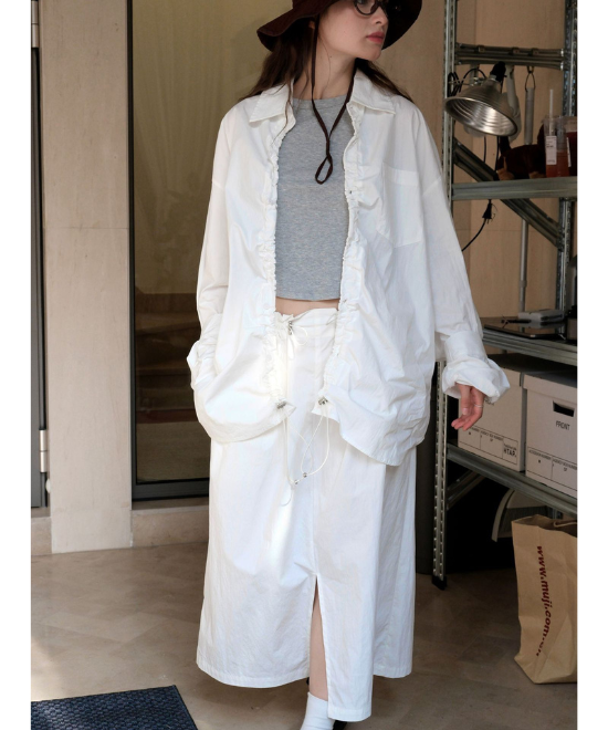 ドローストリングオーバーシャツ