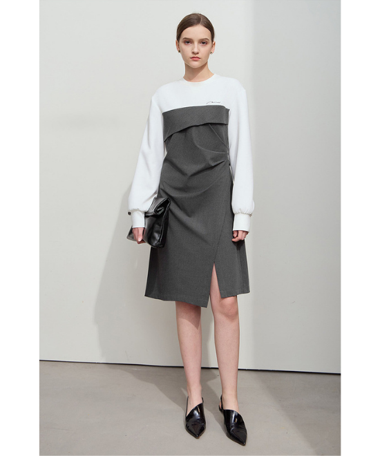 レイヤードスリットワンピース