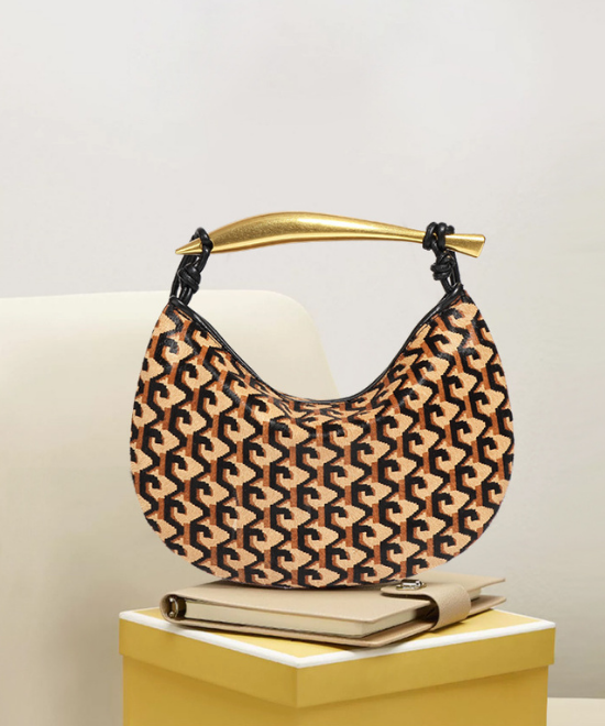 レザーホースへアハンドバッグ