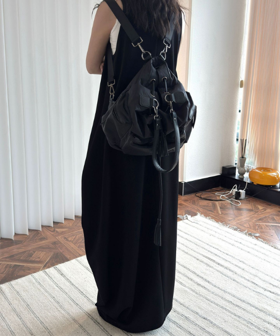 ルーズソフトタッチノースリーブワンピース