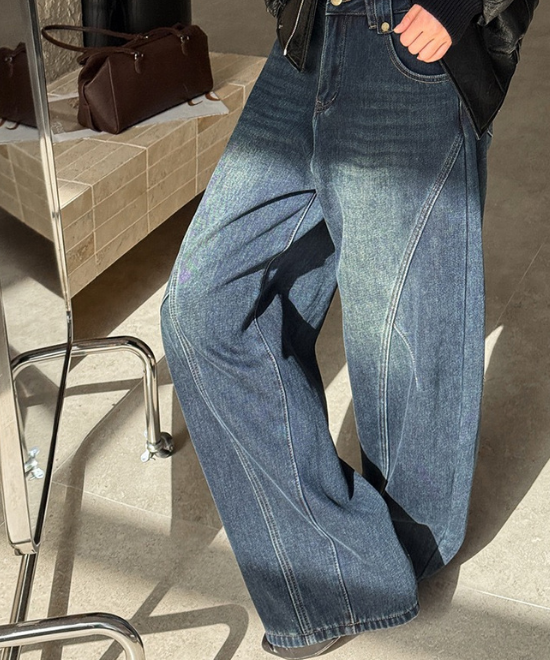 インサイドシームワイドデニムパンツ