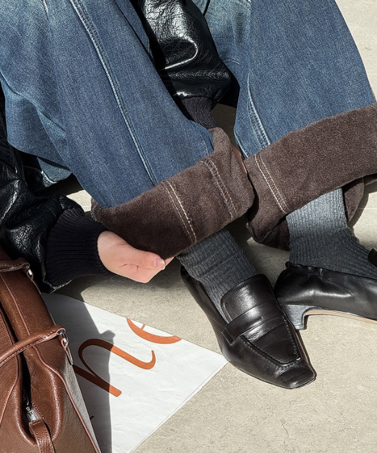 インサイドシームワイドデニムパンツ