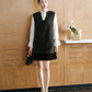 ミニフリルウールベストドレス