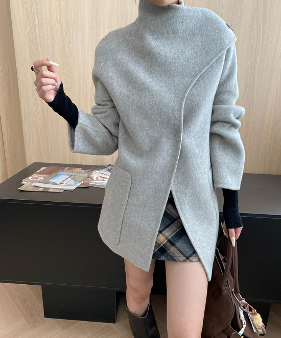 ケープスタイルスタンドアップカラーコート