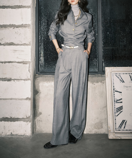 セットアップ対応ツイルテクスチャーパンツ