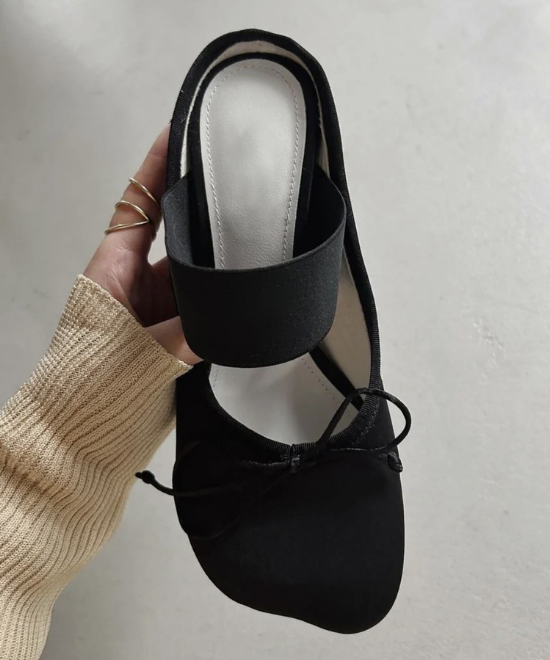 リボンノットパンプスライクミュール