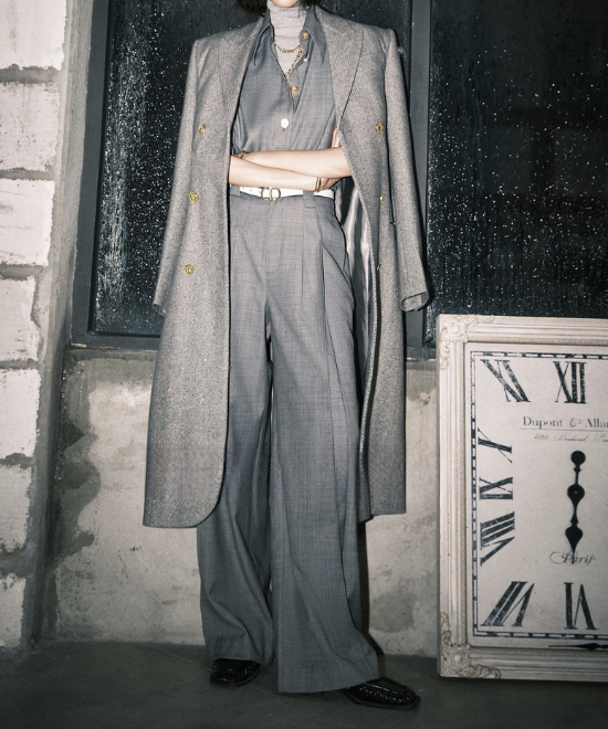 セットアップ対応ツイルテクスチャーパンツ