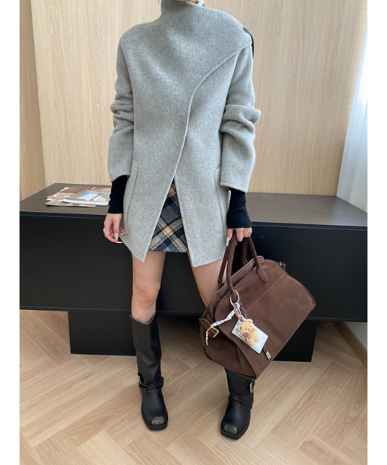 ケープスタイルスタンドアップカラーコート