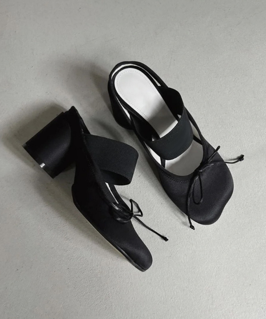 リボンノットパンプスライクミュール