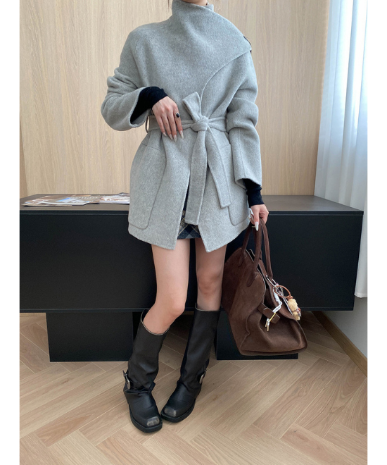 ケープスタイルスタンドアップカラーコート