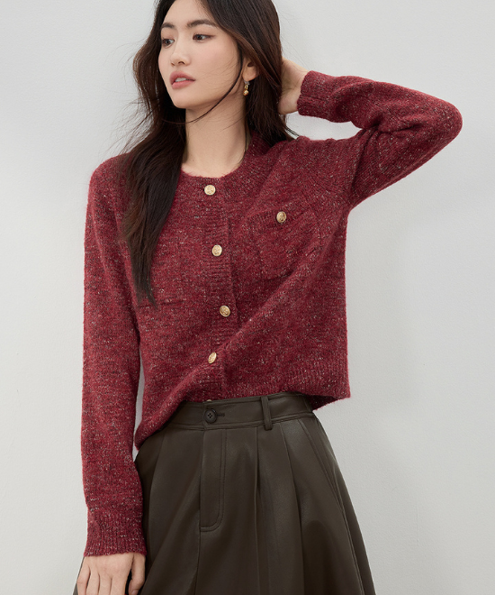 フローラルヤーンニットカーディガン