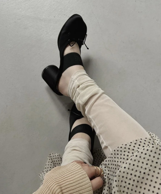 リボンノットパンプスライクミュール