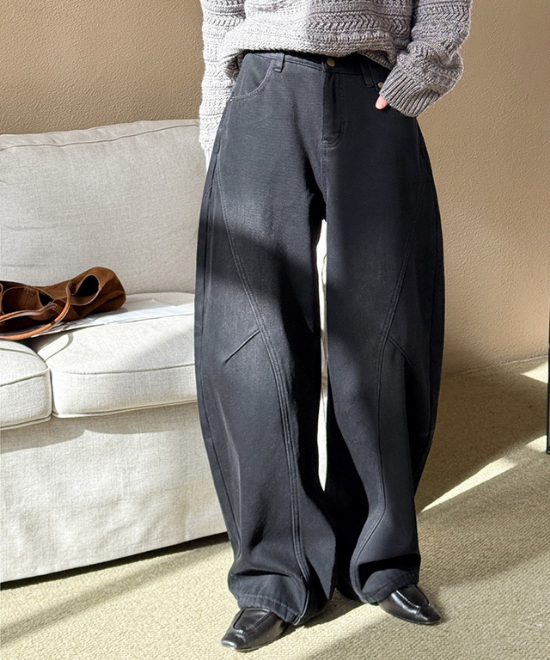 インサイドシームワイドデニムパンツ