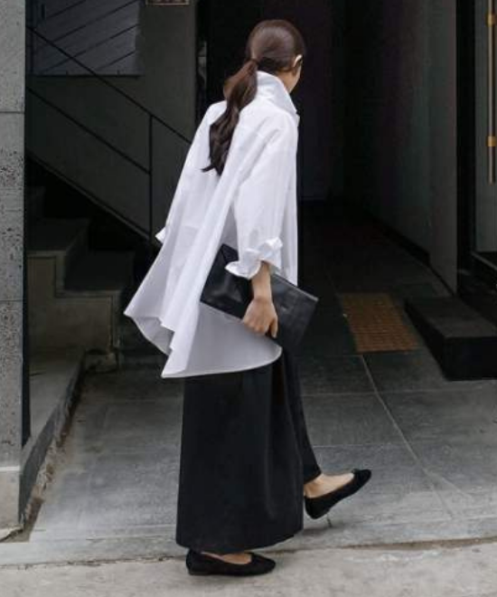 イレギュラーヘムコットンシャツ